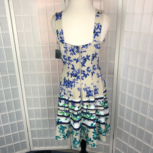 Gabby Skye Floral Scuba Fit & Flare Dress … - Picture 6 of 8